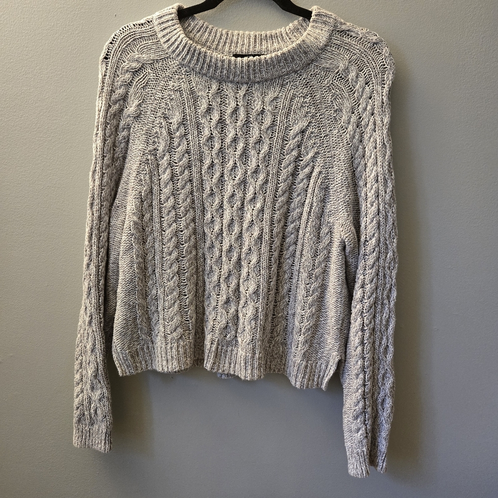 H&M Womens Gray Cable Knit Sweater Top